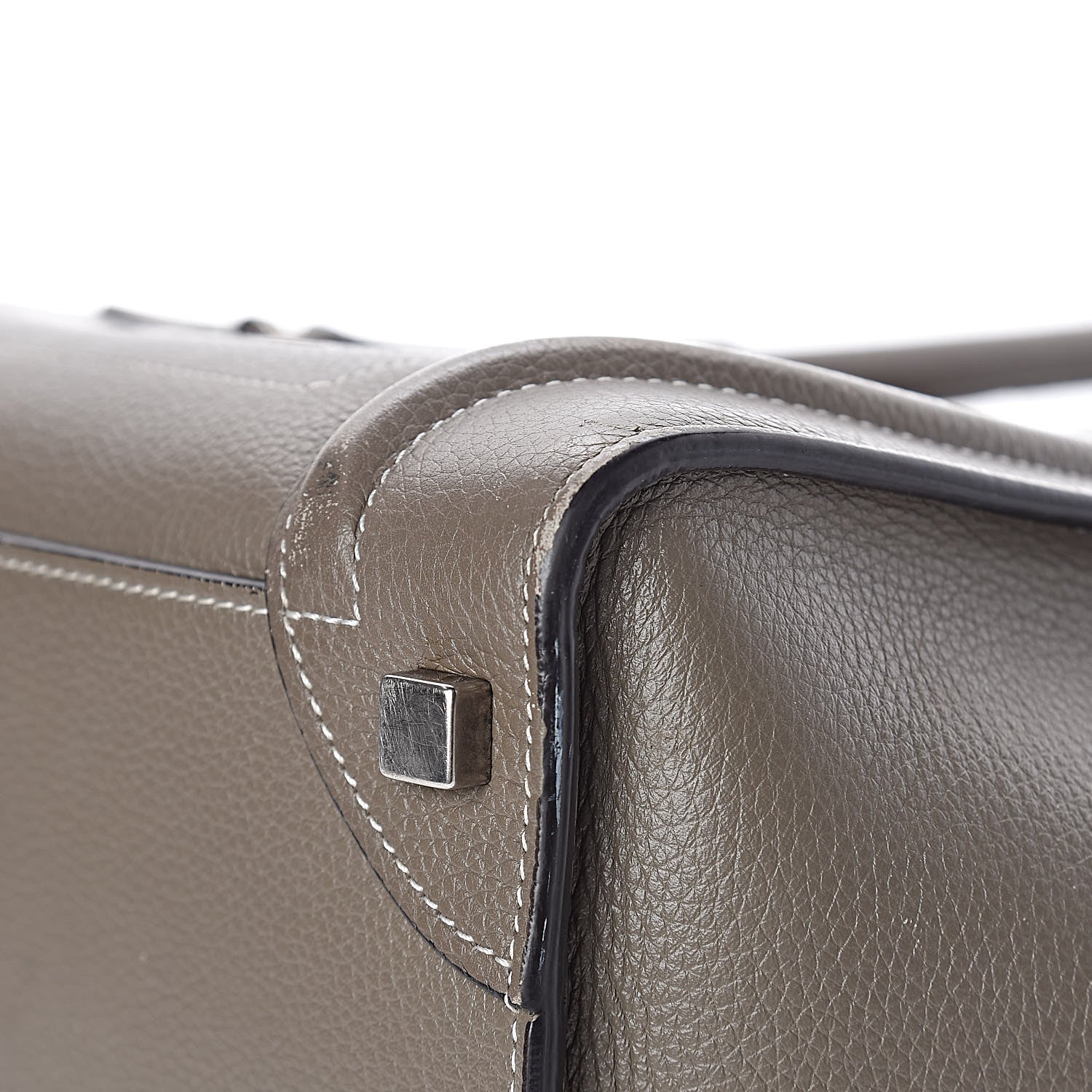 Celine Drummed Calfskin Micro Luggage Souris 20 of 22