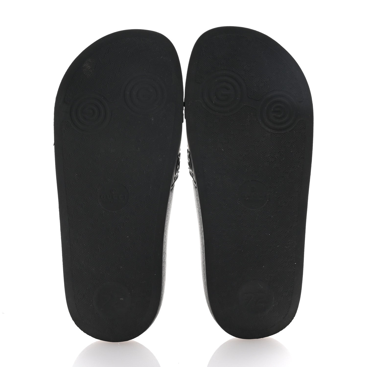 Gucci Rubber GG Monogram Perforated Womens Slide Sandals 35 Black 6 of 8