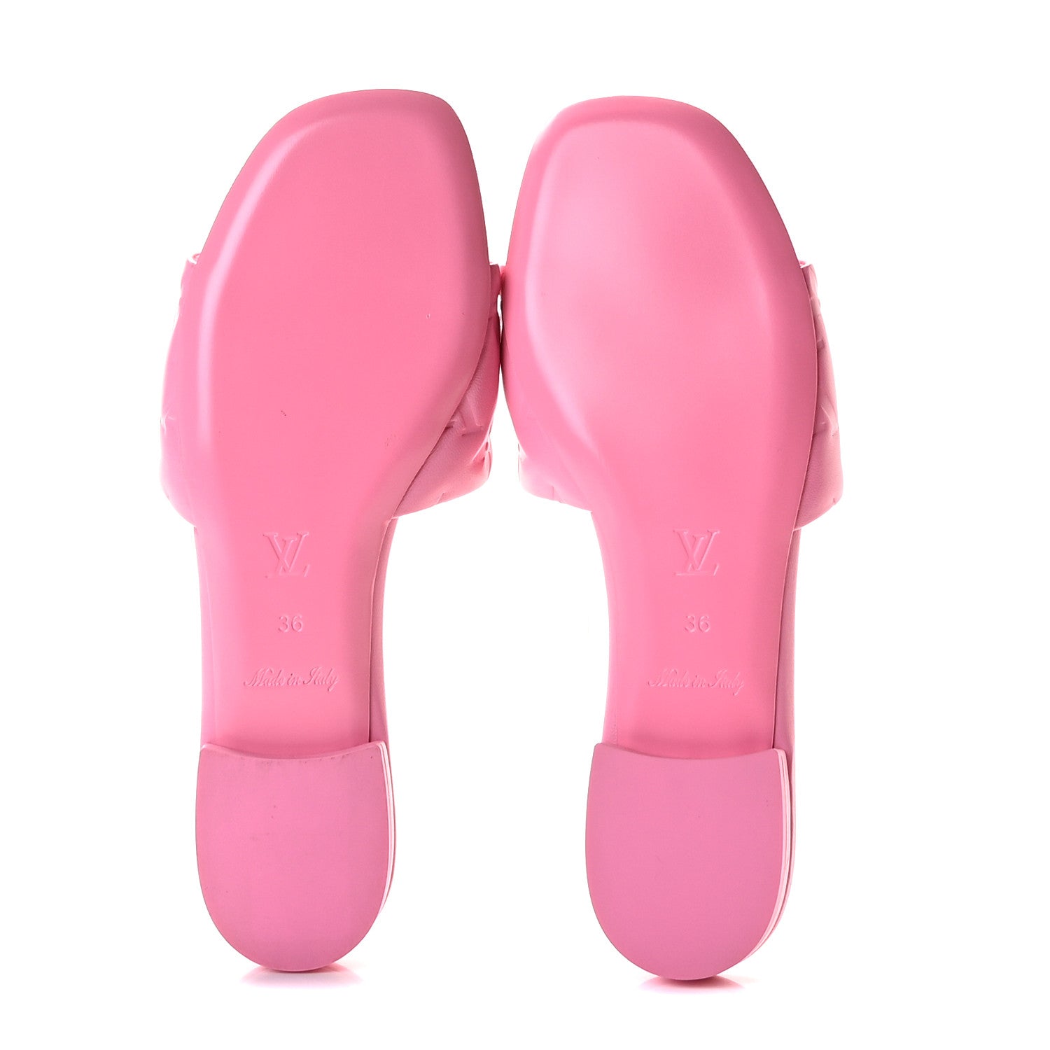 Louis Vuitton Lambskin Embossed Monogram Revival Flat Mules 36 Rose Pop 6 of 9
