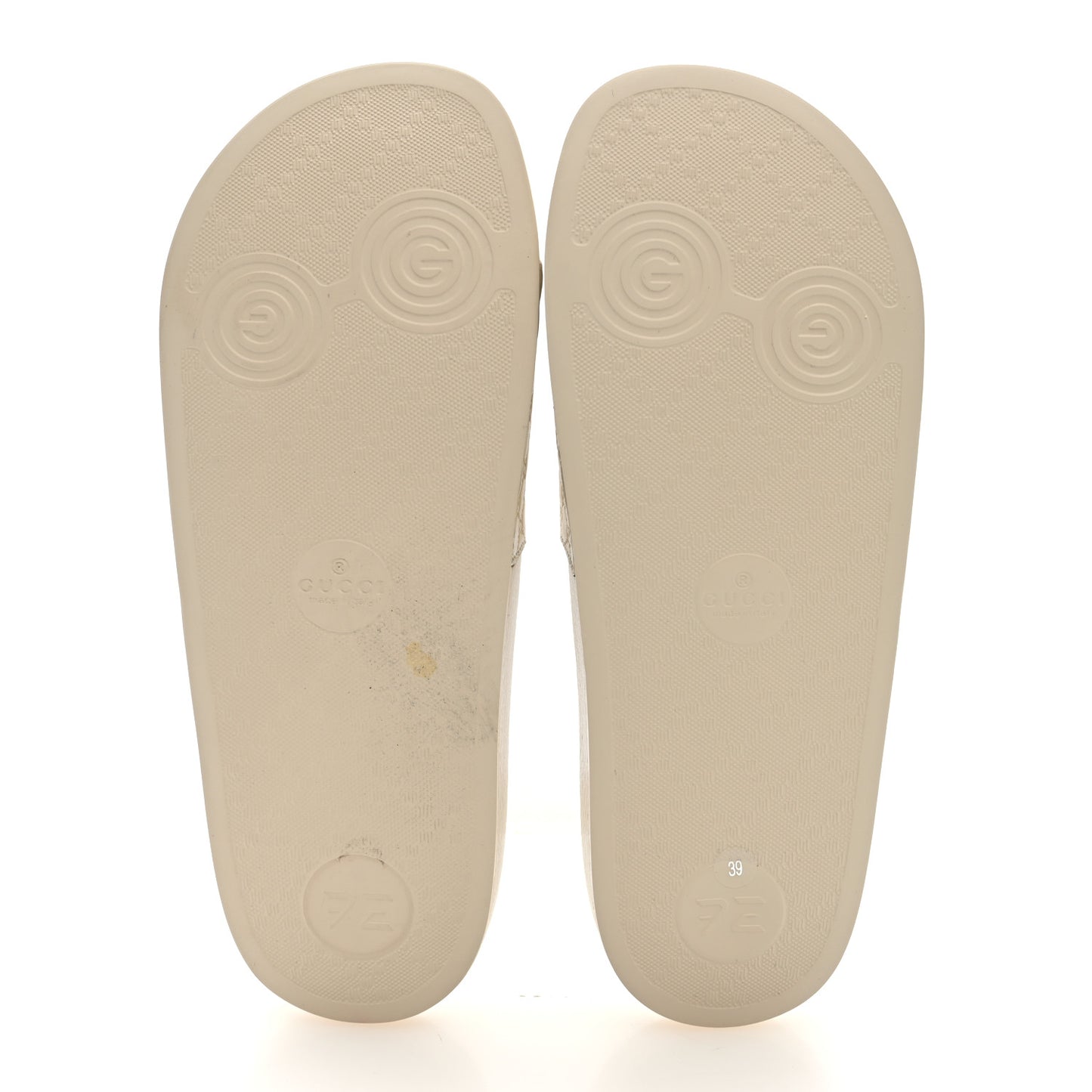 Microguccissima Slide Sandals 39 Ivory
