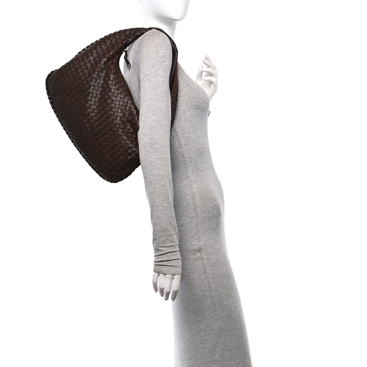 Nappa Intrecciato Medium Veneta Hobo Ebano