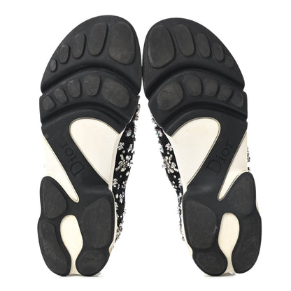 Christian Dior Technical Canvas Embellished Dior Fusion Sneakers Black White 5 of 9