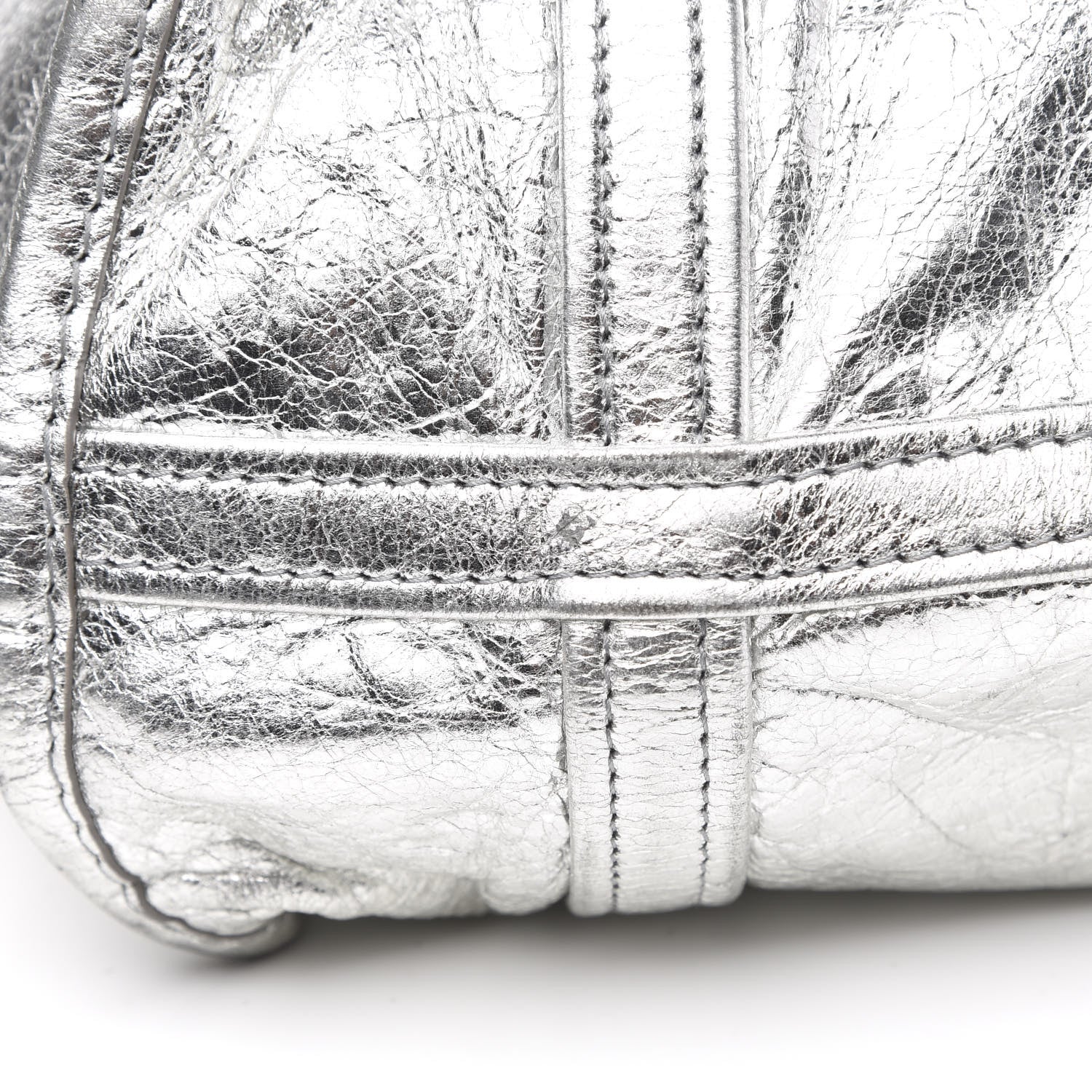 Balenciaga Metallic Calfskin S Bazar Shopper Tote Silver Hardware 9 of 14