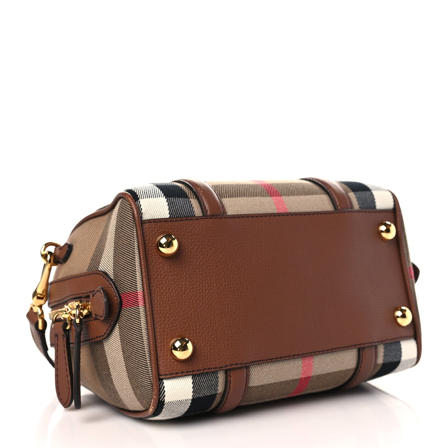 House Check Derby Calfskin Small Alchester Bowling Bag Honey Tan