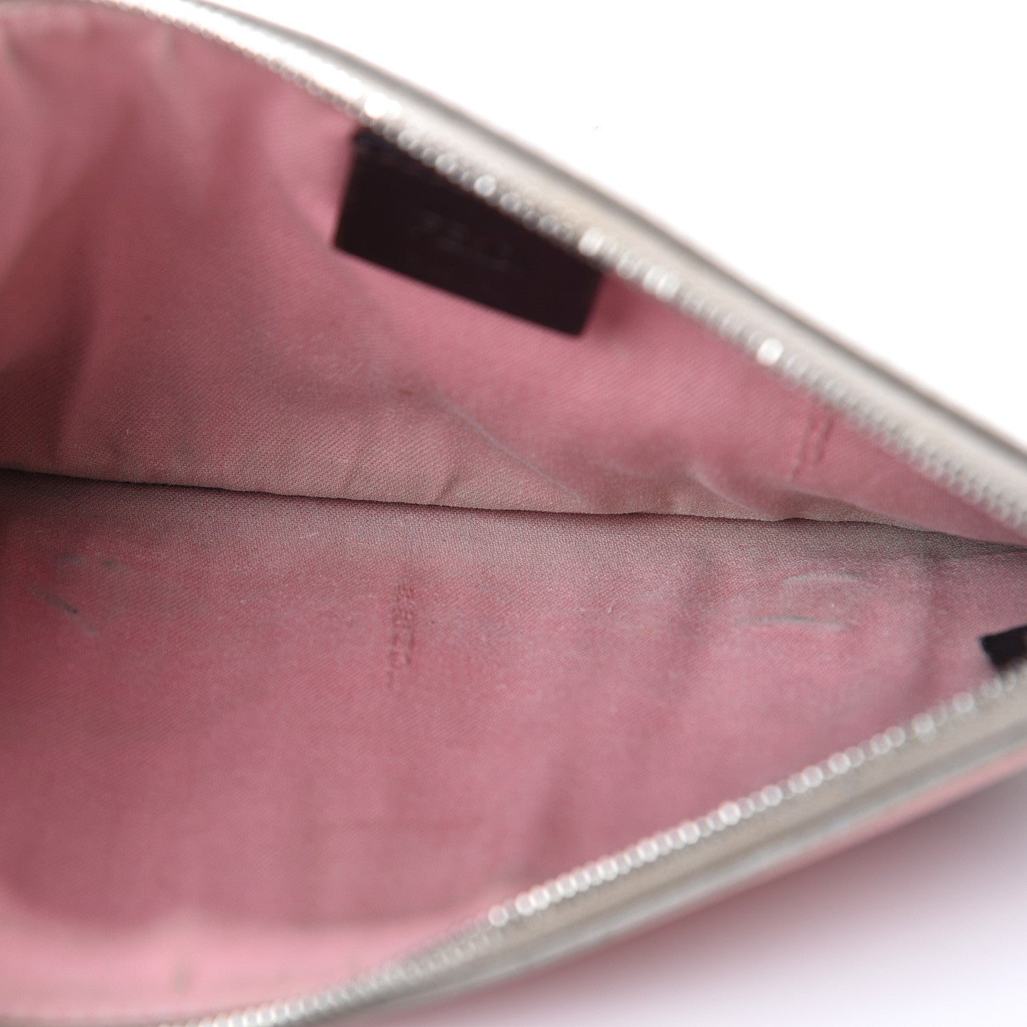 Fendi Vitello Elite Crystal Eye Monster Zip Pouch Grigio Polvere Ribes Multicolor 7 of 10