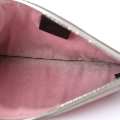 Fendi Vitello Elite Crystal Eye Monster Zip Pouch Grigio Polvere Ribes Multicolor 7 of 10