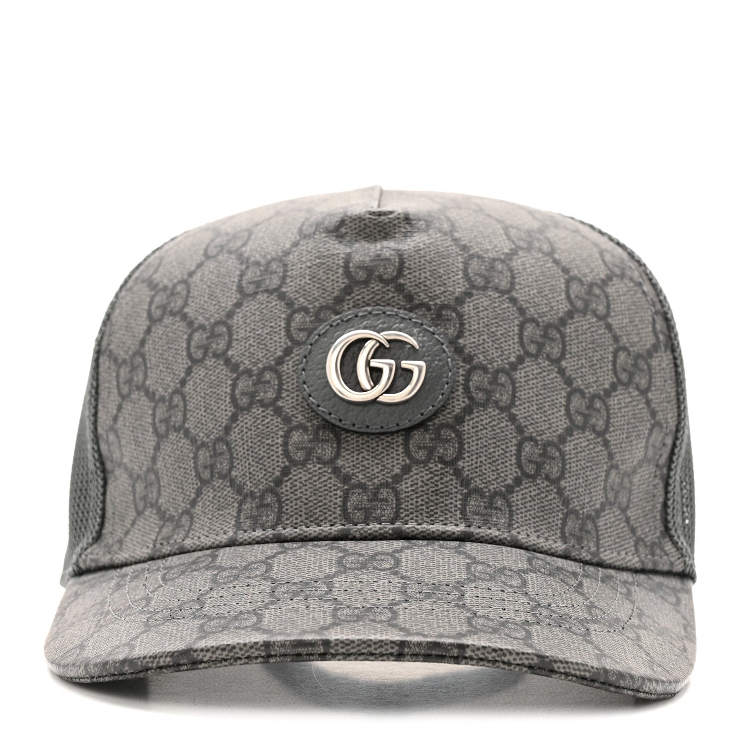 Gucci GG Supreme Monogram Baseball Hat XL Grey Black Graphite Grey