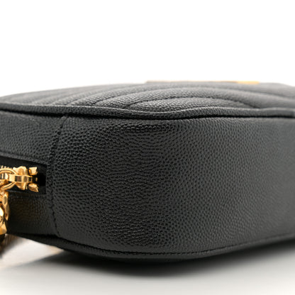 Saint Laurent Grain De Poudre Matelasse Monogram Mini Lou Camera Bag Black 9 of 13