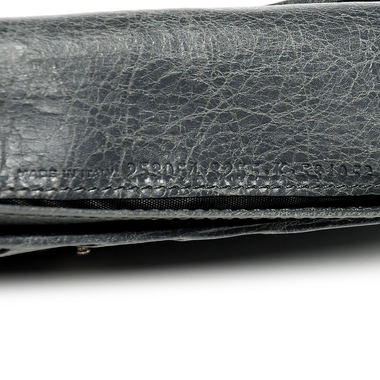 Agneau Giant 12 Silver Hardware Money Wallet Gris Tarmac