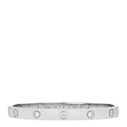 Cartier 18K White Gold 4 Diamond Love Bracelet 17 1 of 7