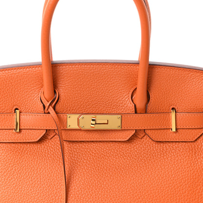 Hermes Taurillon Clemence Birkin 30 Orange 8 of 11