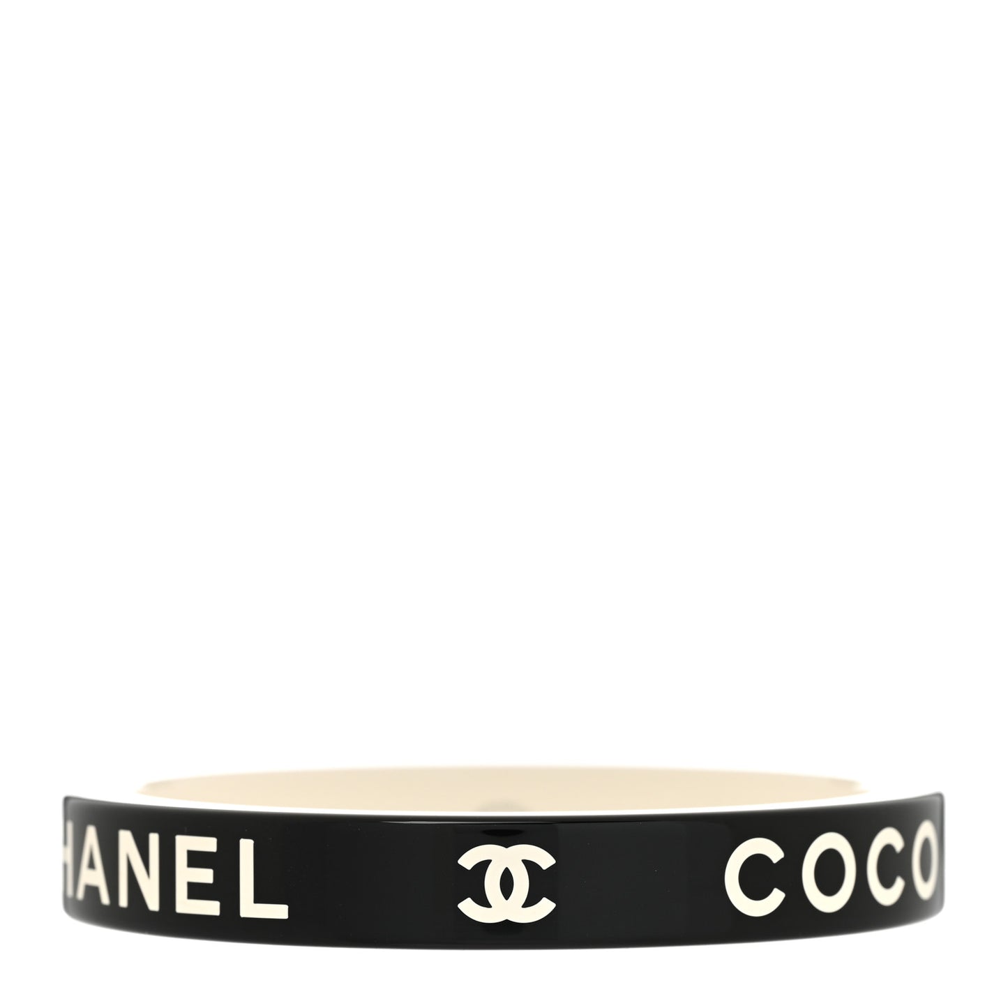 Resin Logo Bangle Bracelet Black White