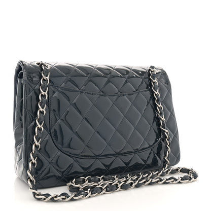 Chanel Patent Quilted Jumbo Double Flap Navy 3 of 14