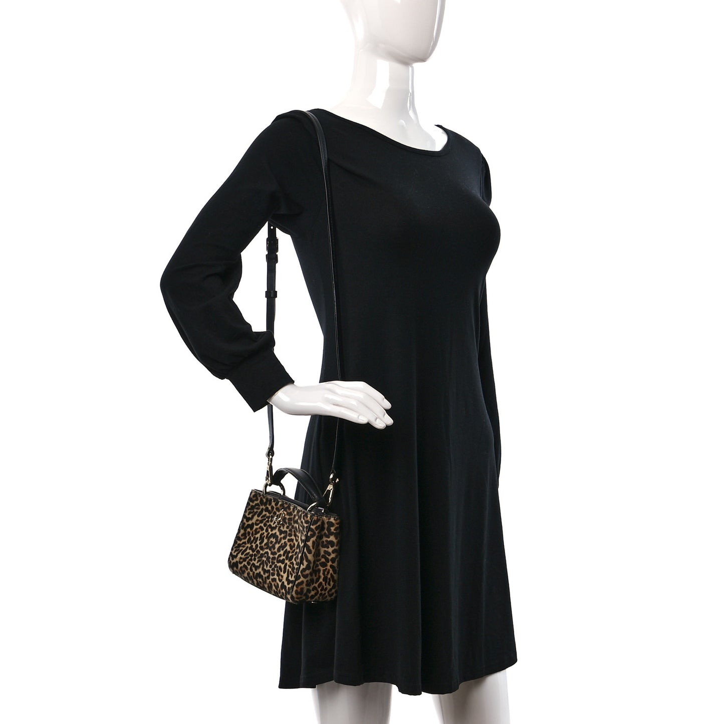 Calf Hair Leopard Print Mini Varenne Top Handle