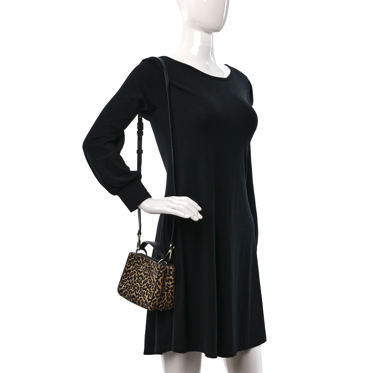 Jimmy Choo Calf Hair Leopard Print Mini Varenne Top Handle 2 of 10