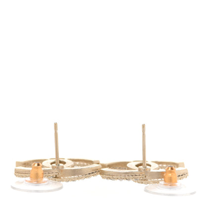 Chanel Crystal CC Earrings Light Gold 3 of 5