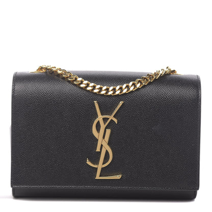 Saint Laurent Grain De Poudre Small Monogram Kate Satchel Black 1 of 9