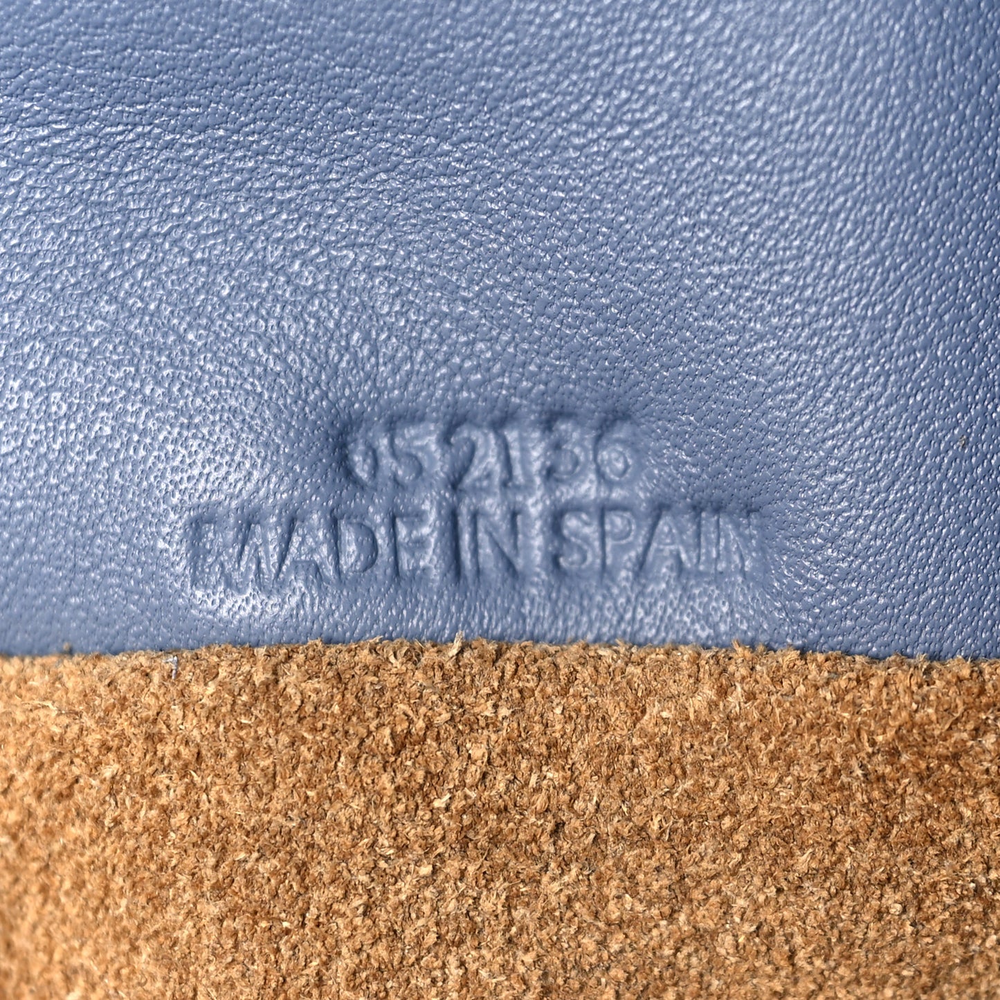 Calfskin Mini Flamenco Knot Bag Indigo Tan