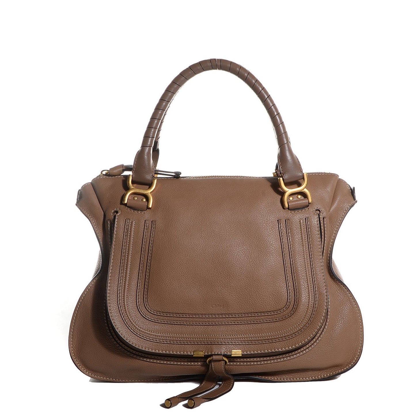 Calfskin Large Marcie Satchel Nut