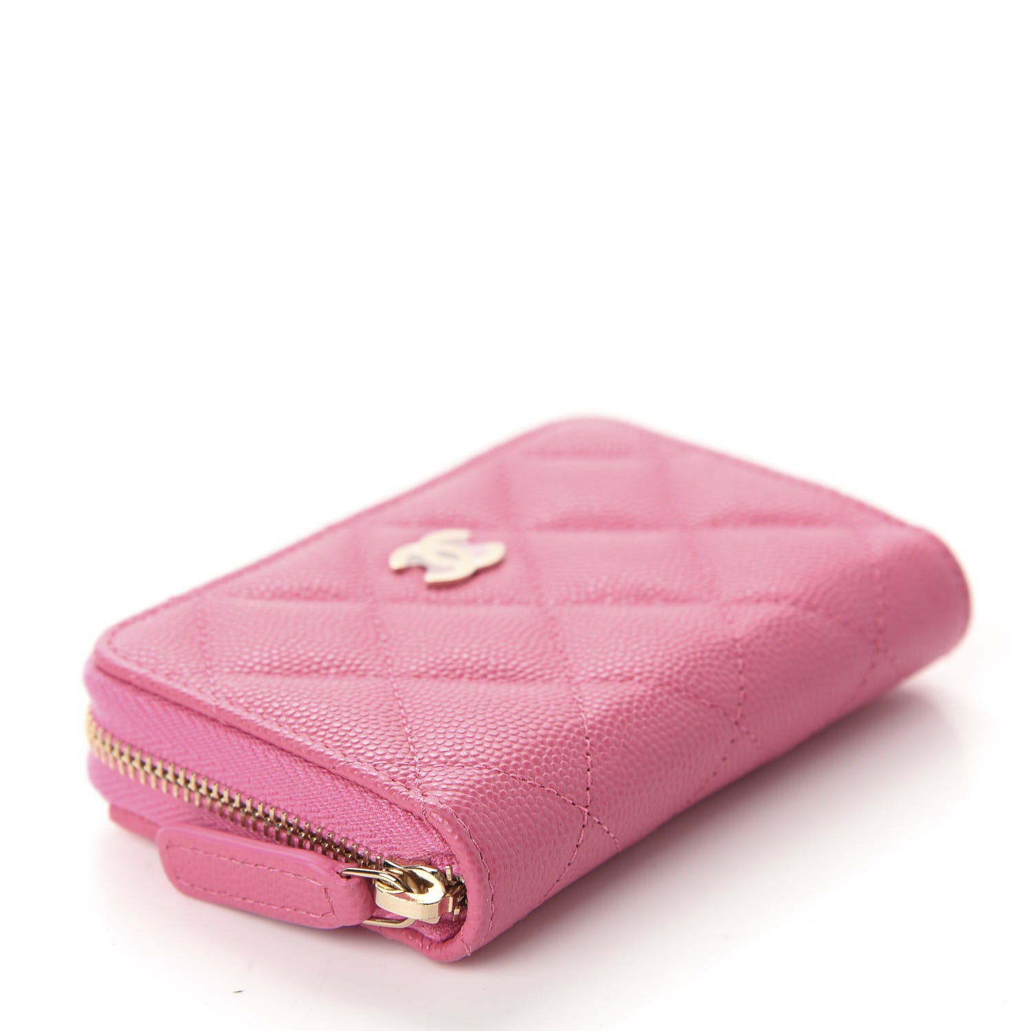 Chanel Caviar Quilted Zip Coin Purse Pink 4 of 8