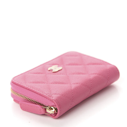 Chanel Caviar Quilted Zip Coin Purse Pink 4 of 8