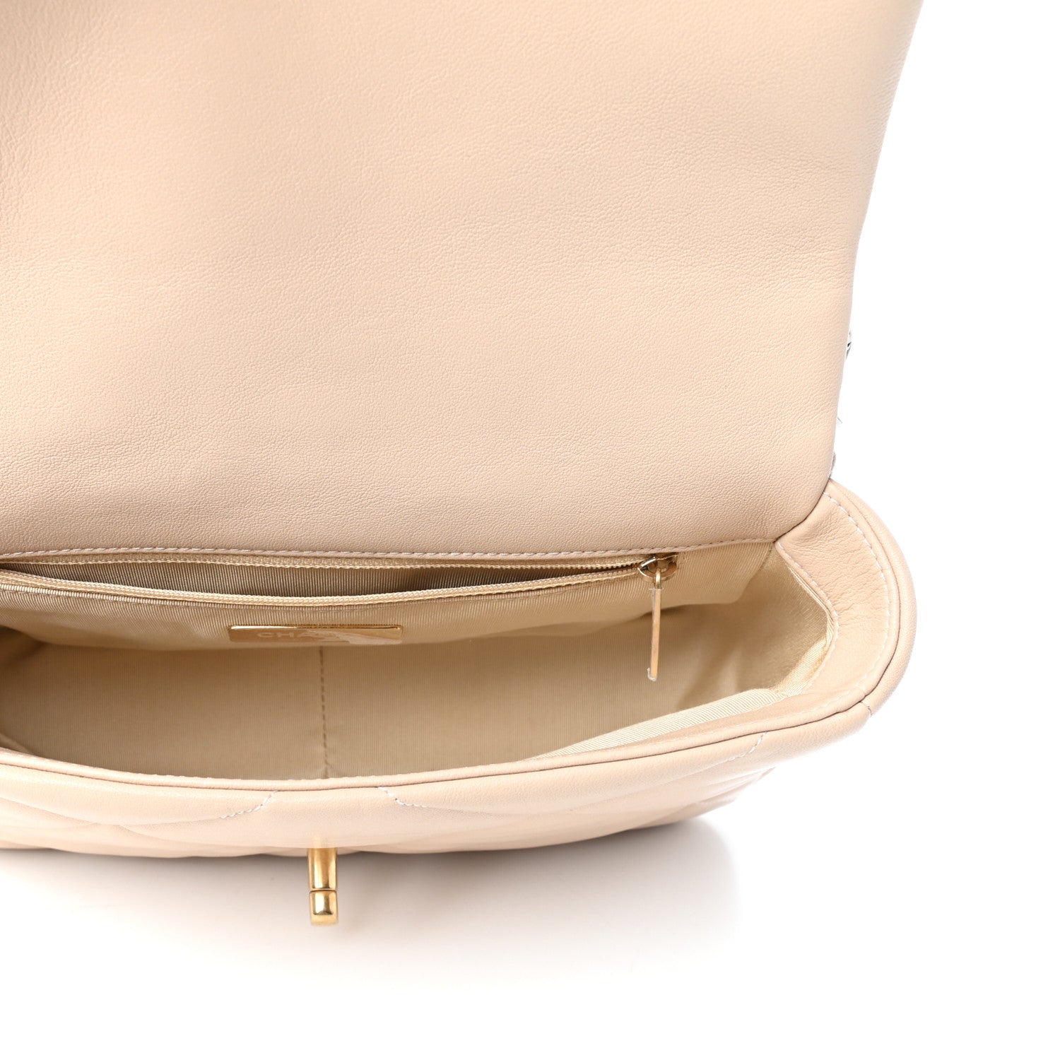 Chanel Lambskin Quilted Medium Chanel 19 Flap Beige 5 of 10