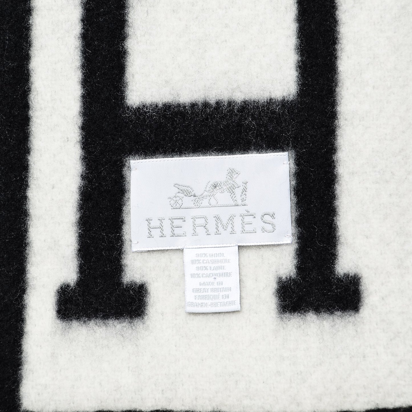 Wool Cashmere Avalon III Blanket Ecru Gris Fonce
