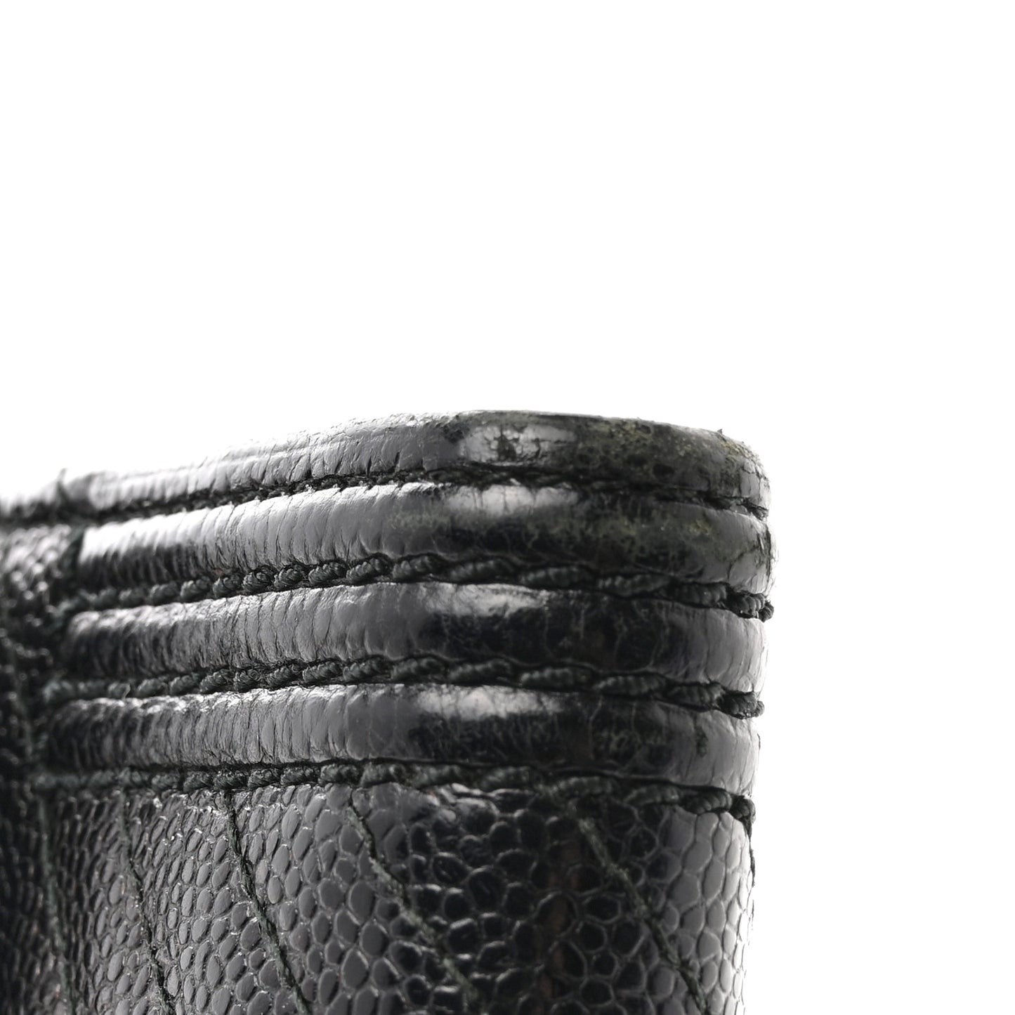 Caviar Chevron Quilted Medium Boy Flap Wallet Black