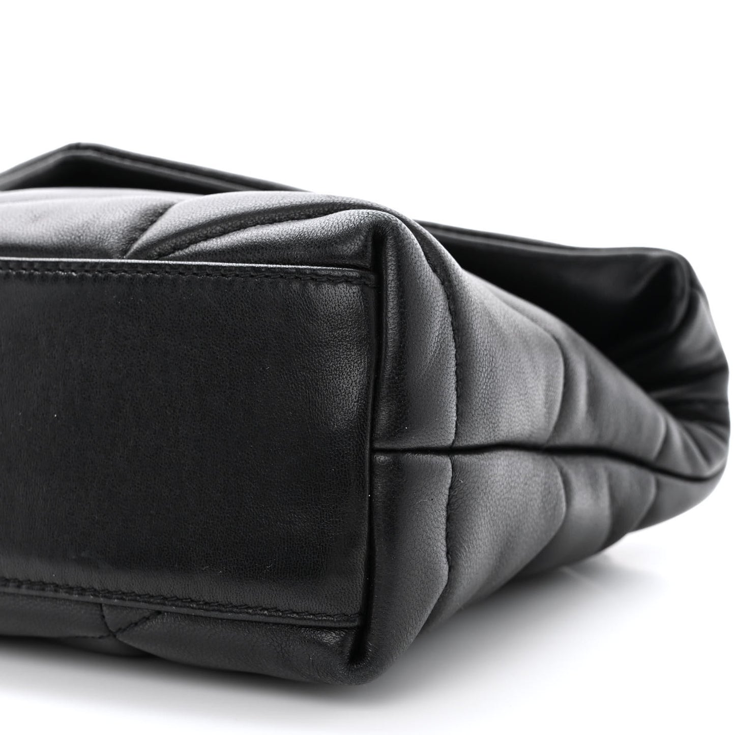 Lambskin Quilted Toy Loulou Puffer Monogram Chain Satchel Black