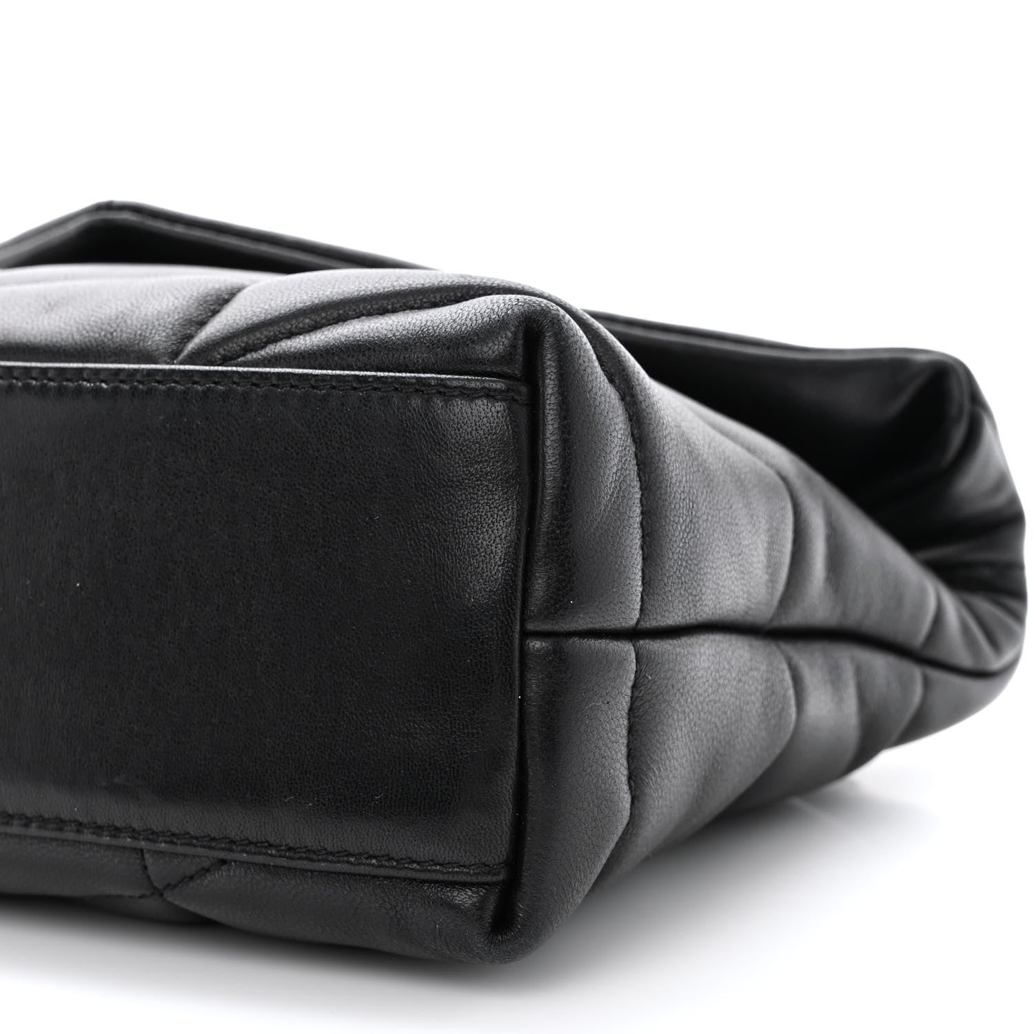 Saint Laurent Lambskin Quilted Toy Loulou Puffer Monogram Chain Satchel Black 10 of 10