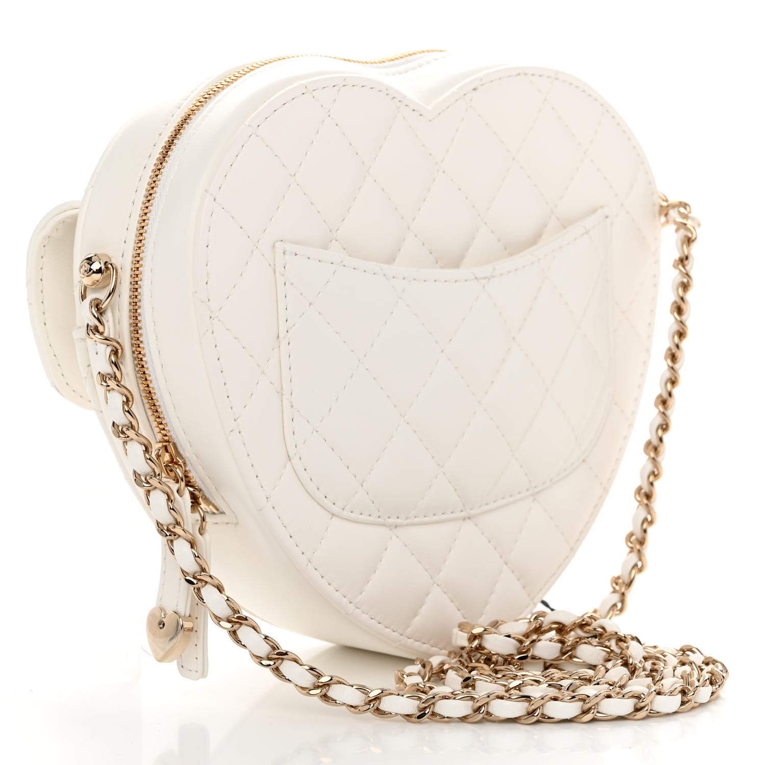 Chanel Lambskin Quilted CC In Love Heart Bag White 3 of 10
