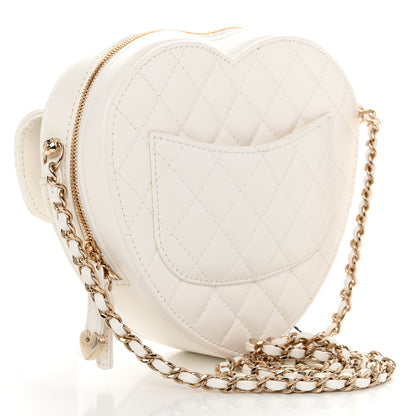 Chanel Lambskin Quilted CC In Love Heart Bag White 3 of 10
