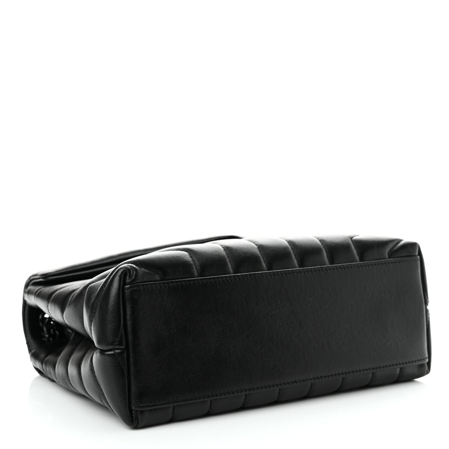 Saint Laurent Calfskin Y Quilted Monogram Monochrome Small Loulou Chain Satchel Black 4 of 10