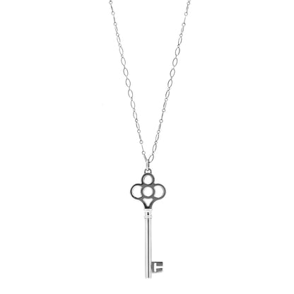 Tiffany Sterling Silver Large Crown Key Pendant Link Necklace 1 of 6
