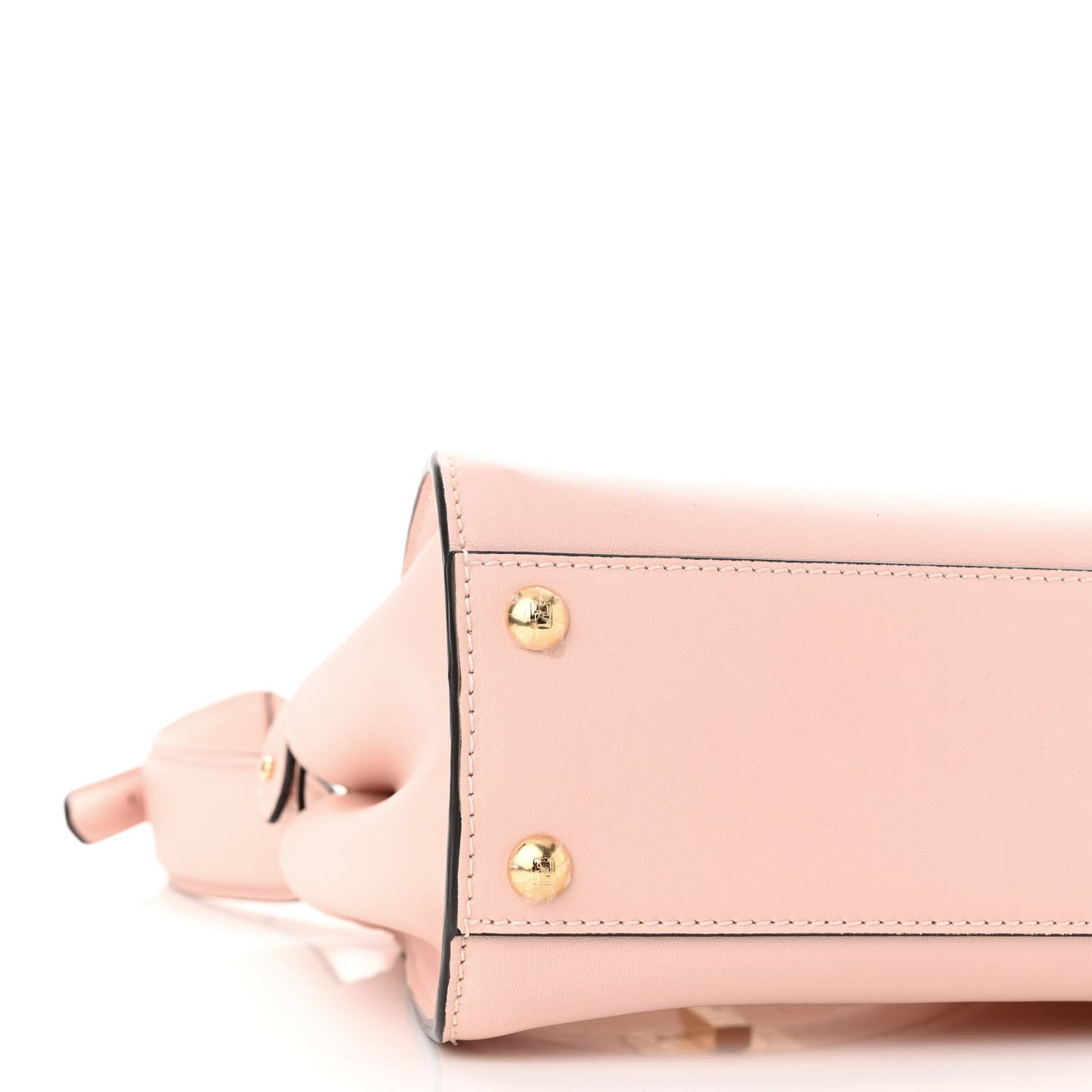 Vitello Seta Canvas FF Embroidered Mini Peekaboo Iconic Satchel Rosa Confetto