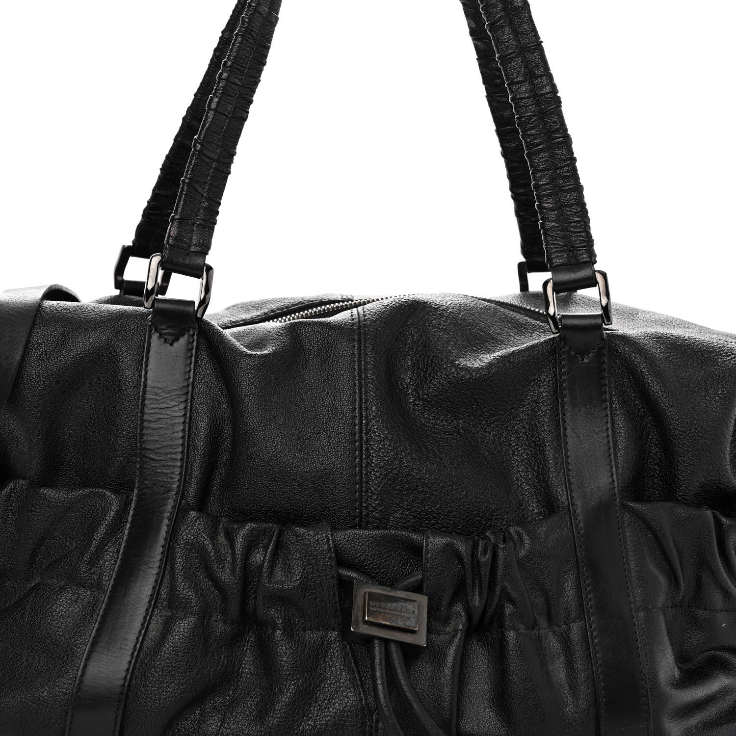Burberry Calfskin Drawstring Tote Black 8 of 12