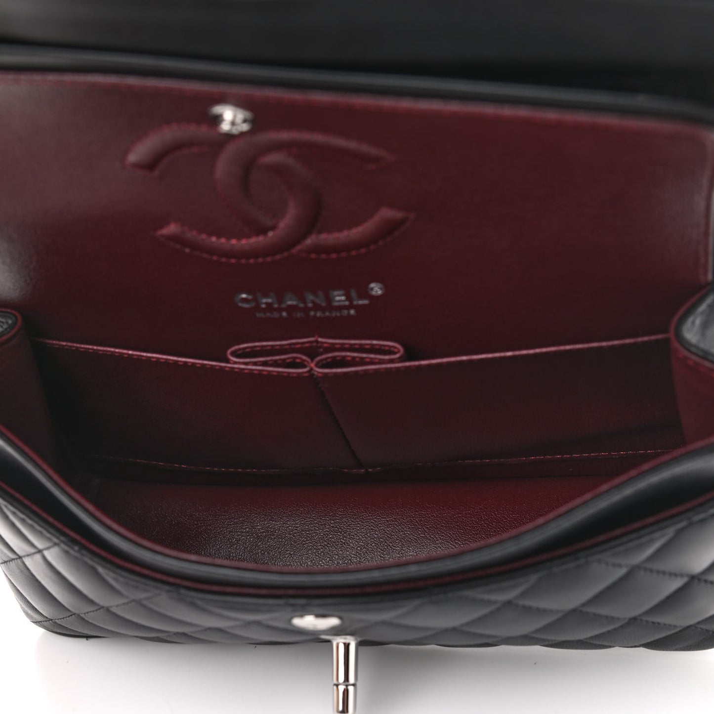 Lambskin Quilted Small Double Flap Black