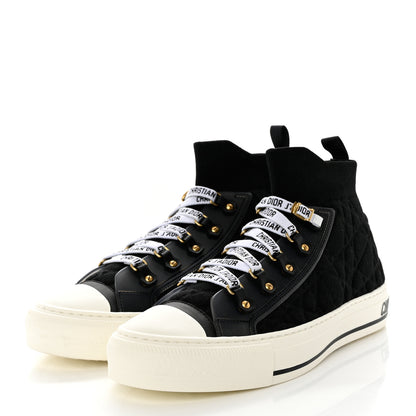Christian Dior Technical Knit Calfskin Womens Walk'N'Dior High Top Sneaker 41 Black 3 of 7