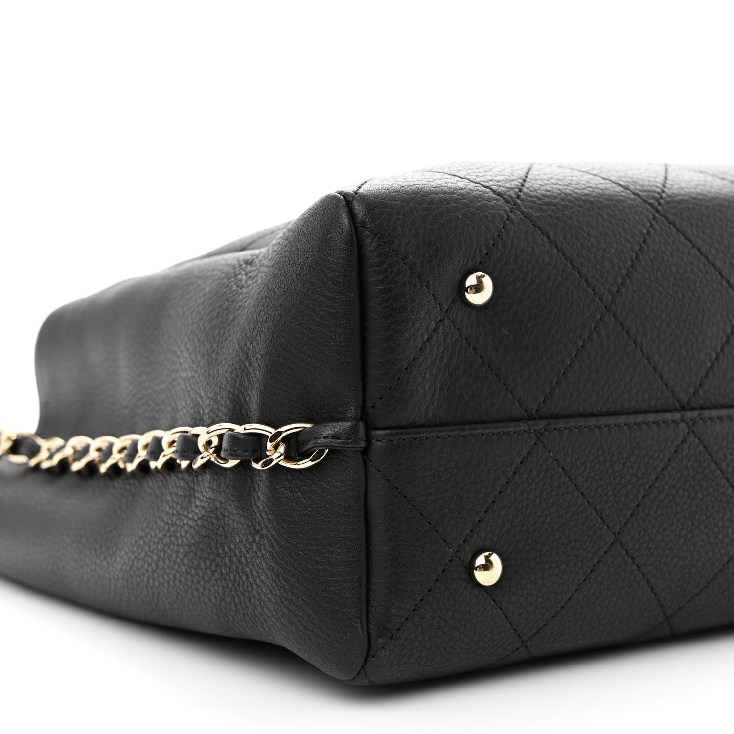 Chanel Bullskin Stitched Medium Shopping Bag Black 9 of 11