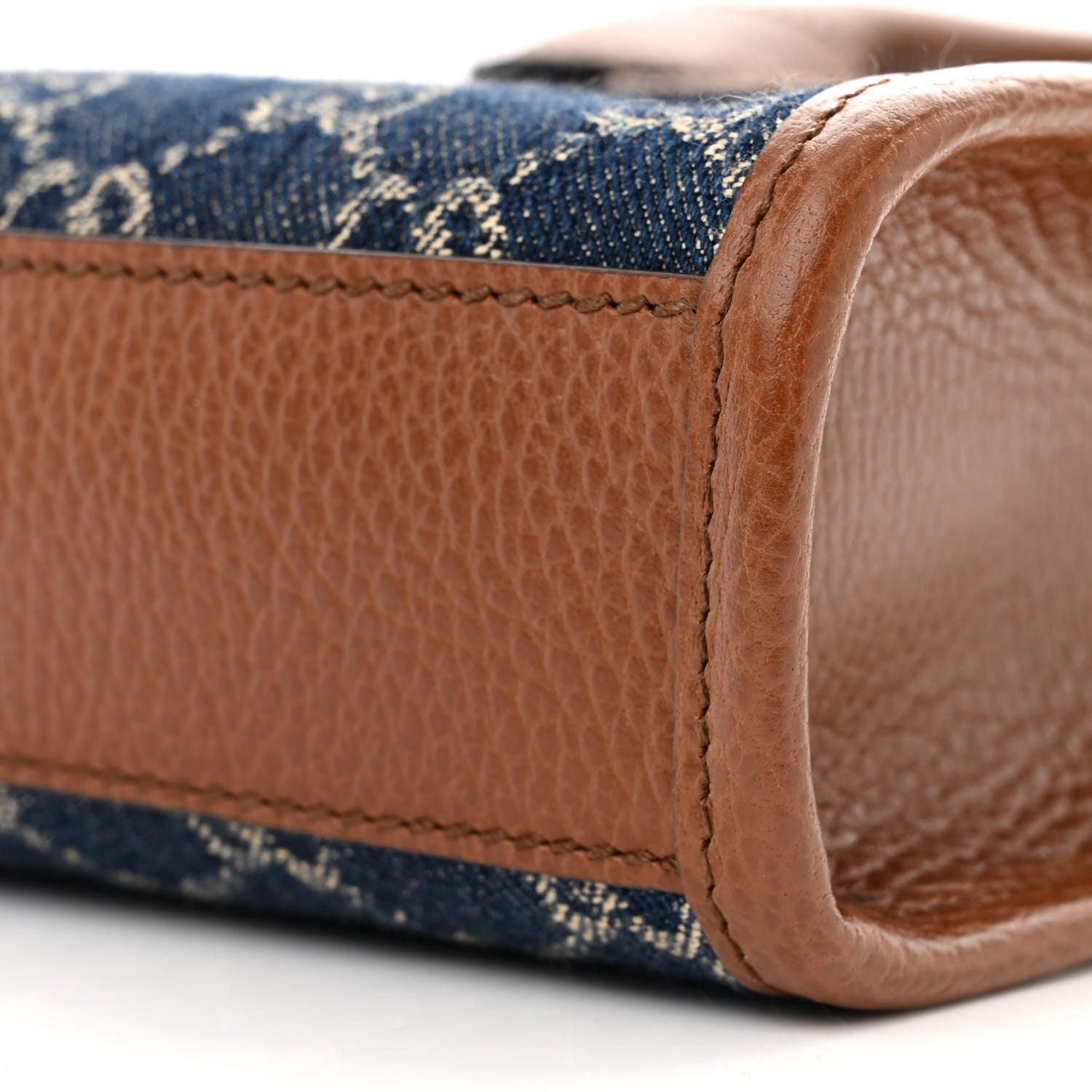 Gucci New Denim GG Monogram Dollar Calfskin Mini Retro Interlocking G Tote Bag Blue Tea Cuir Epilog 10 of 10