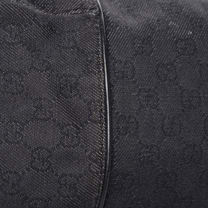 Gucci Denim Monogram Hobo Black 10 of 25