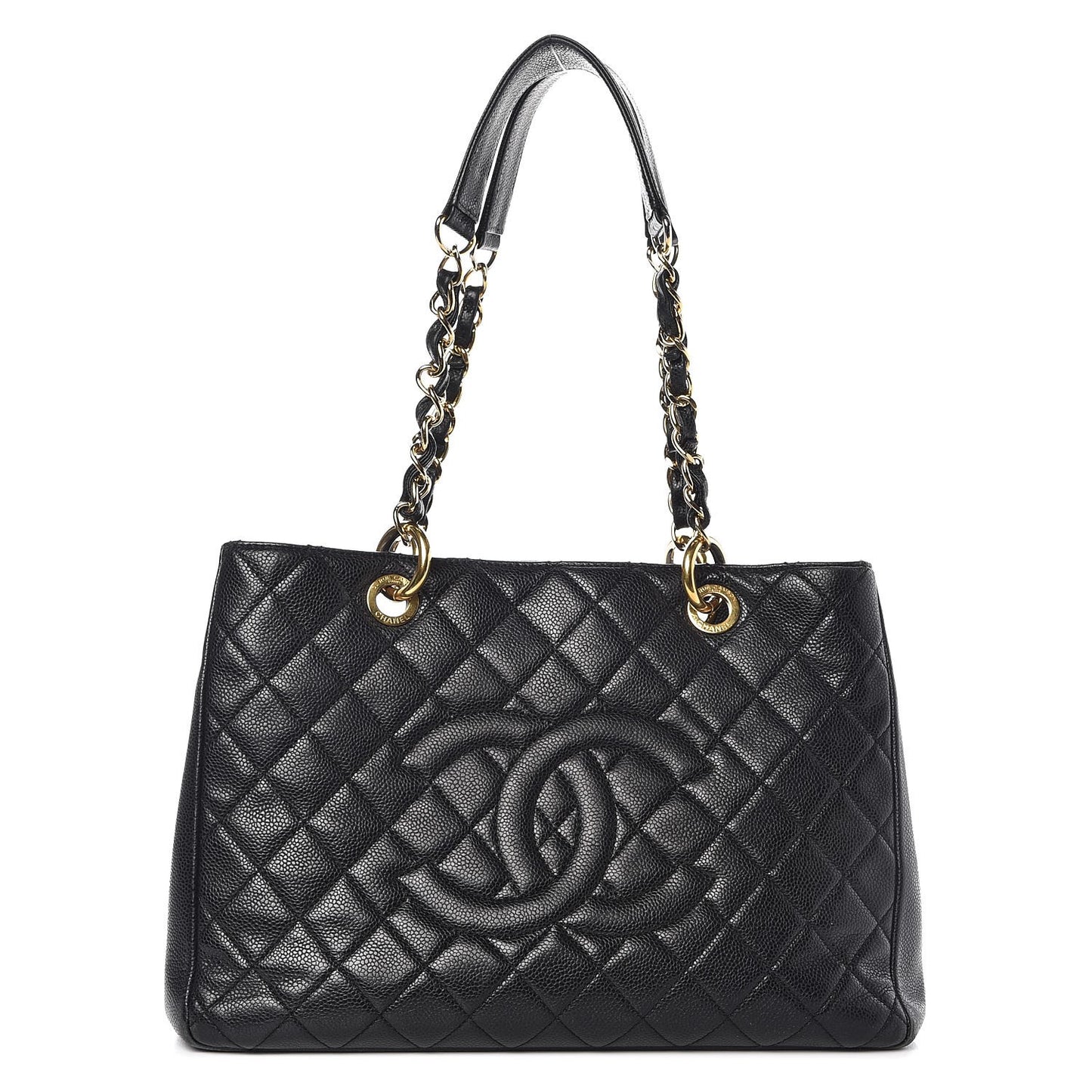 Caviar Quilted Grand Shopping Tote GST Black