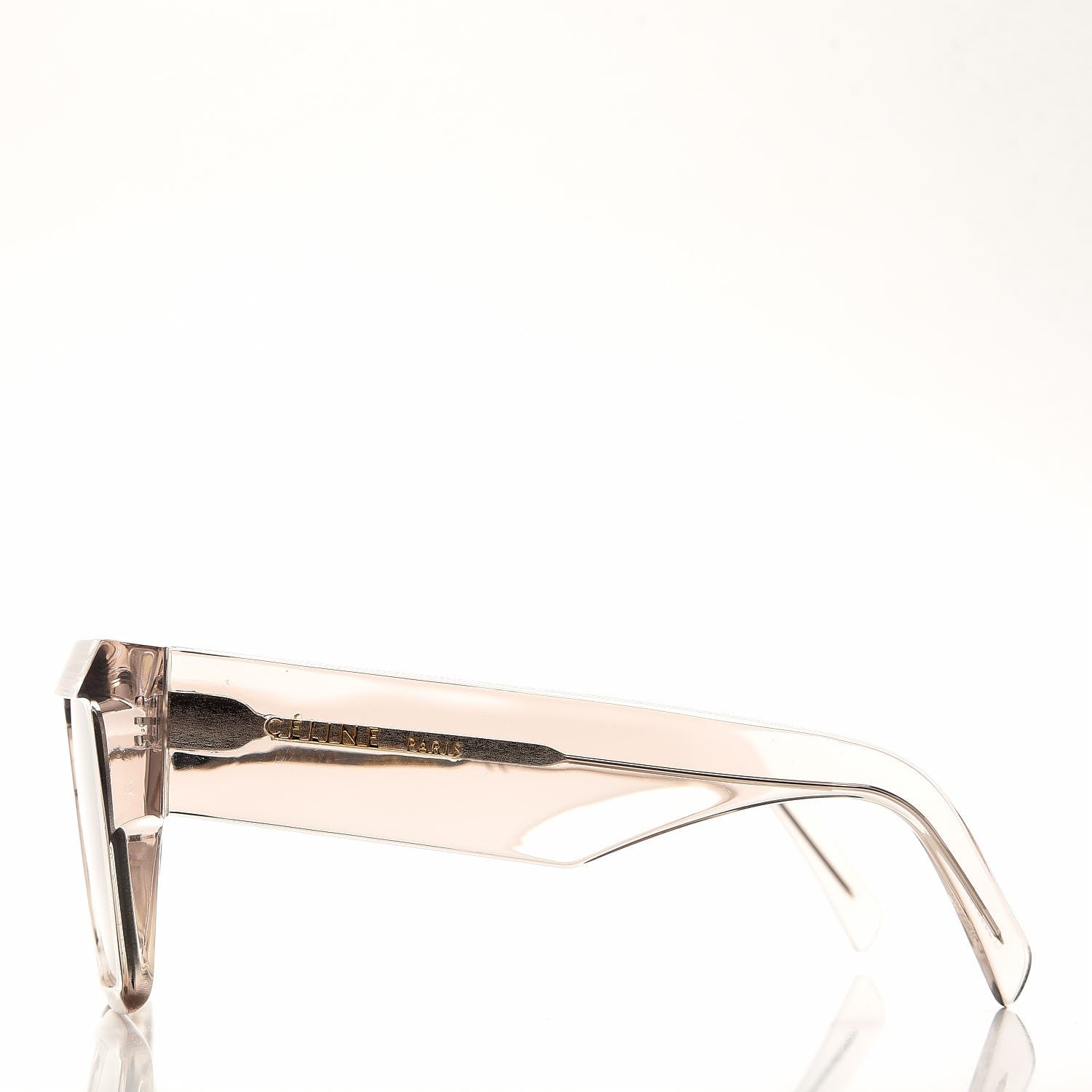 Celine Square Acetate Transparent Smoke Flat Sunglasses CL 40030F Pink 3 of 8
