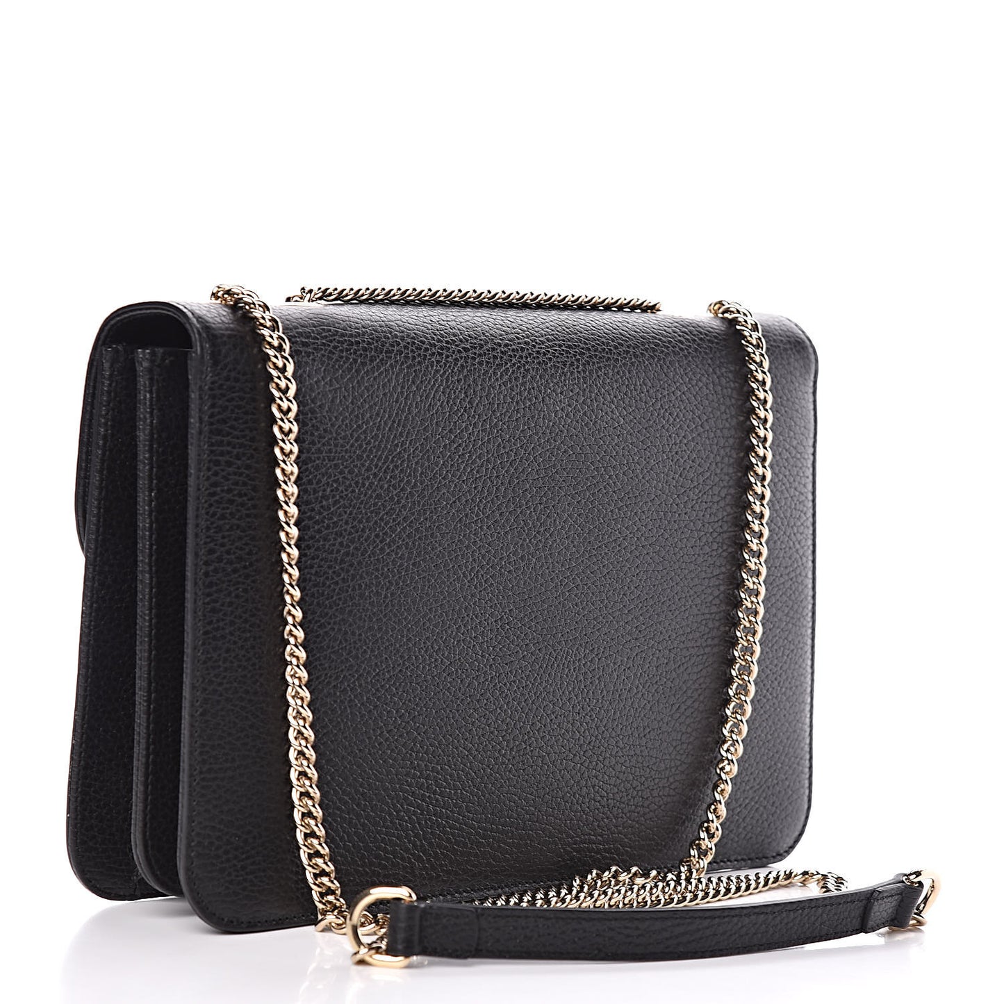 Dollar Calfskin Interlocking G Shoulder Bag Black