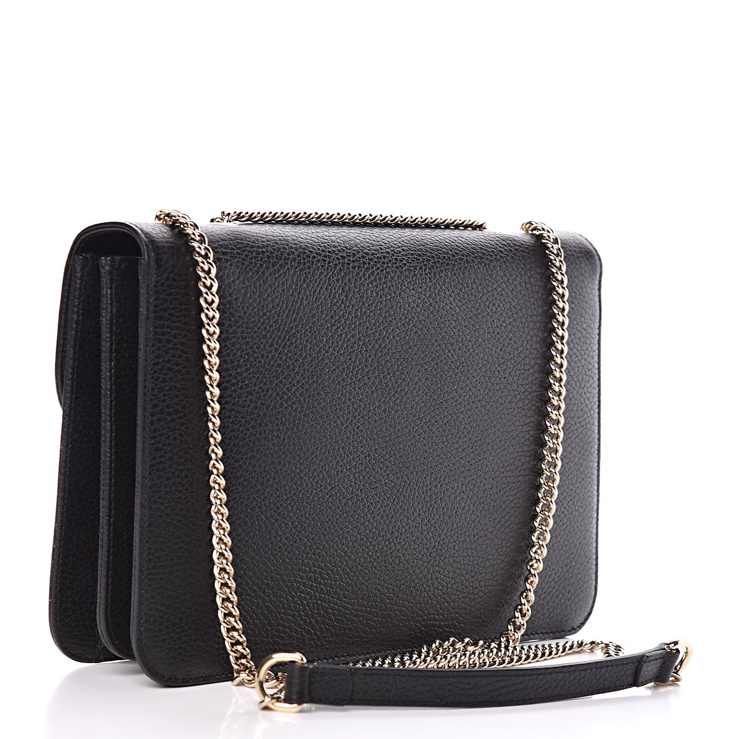 Gucci Dollar Calfskin Interlocking G Shoulder Bag Black 3 of 11