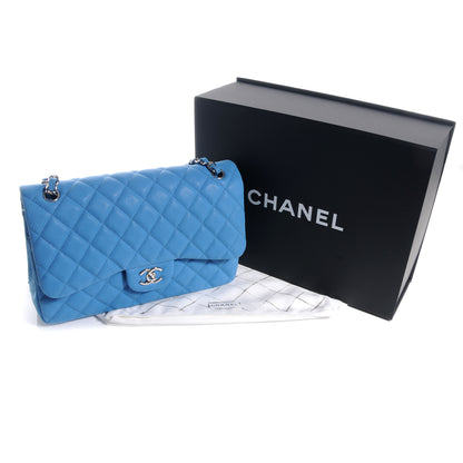 Chanel Iridescent Caviar Jumbo Double Flap Blue 5 of 8