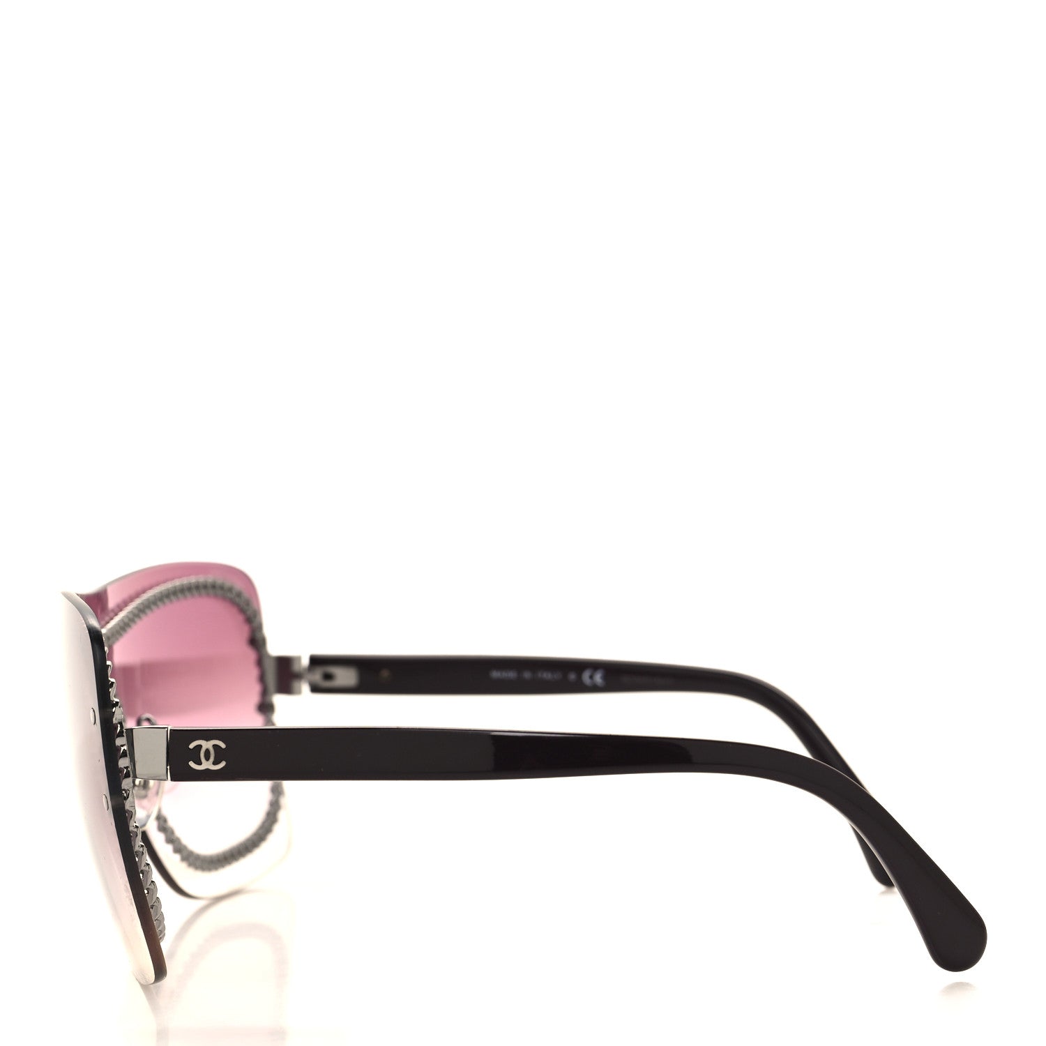 Chanel Rimless Shield Sunglasses 4243 Gradient Pink Black 3 of 6