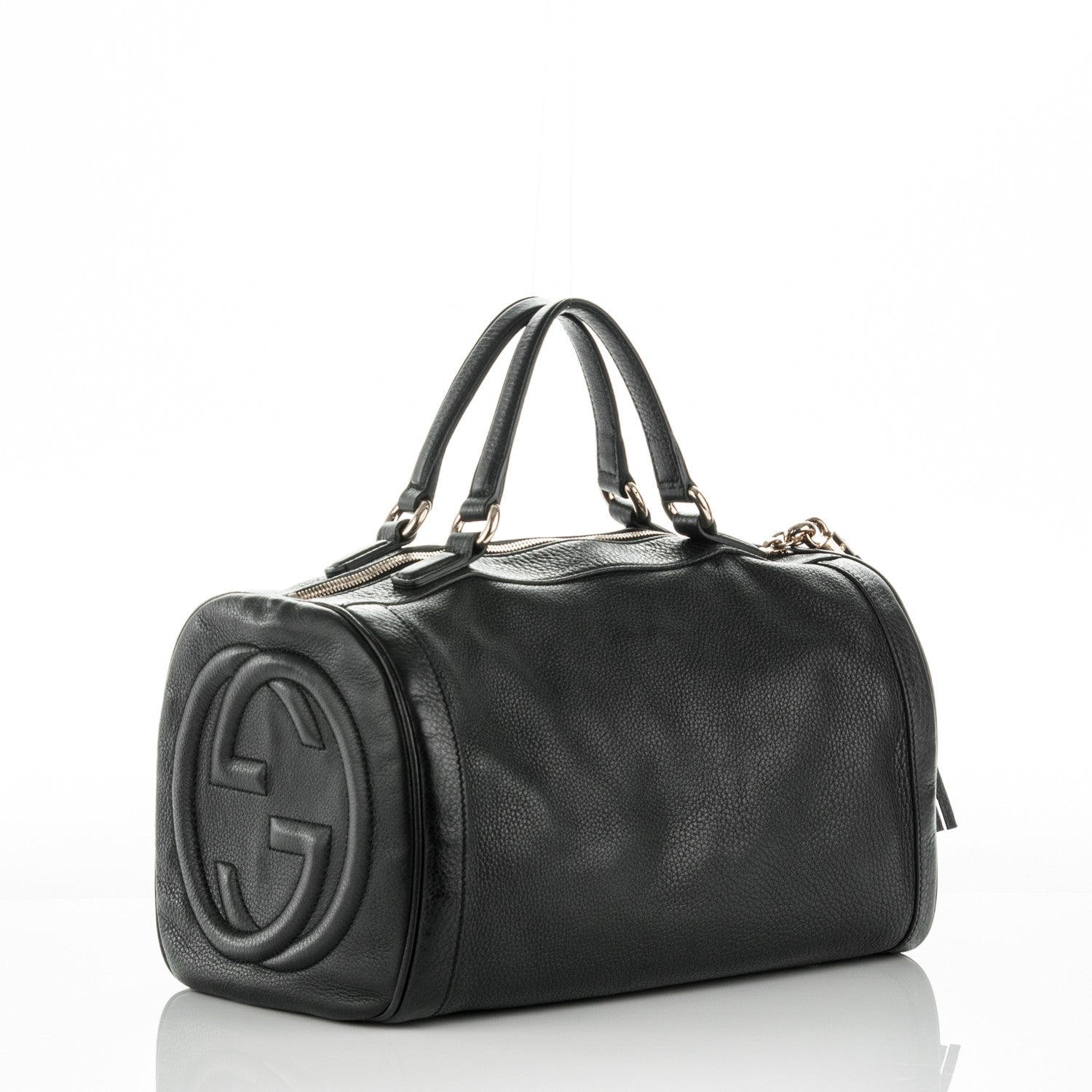 Gucci Pebbled Calfskin Medium Soho Boston Black 3 of 7