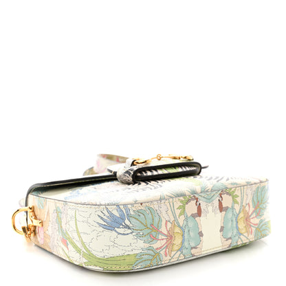 Gucci New Shangai Calfskin Tiger Savanah Web Mini Horsebit 1955 Shoulder Bag Chalky White Multicolor 4 of 13