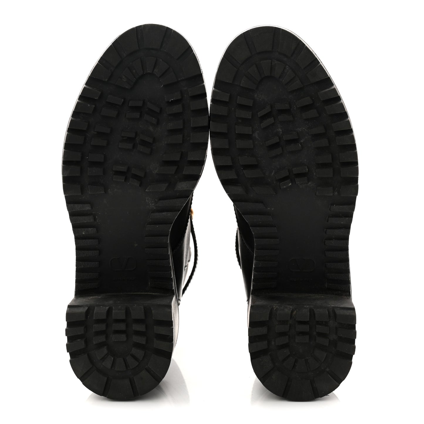 Calfskin Womens VLOGO 70mm Combat Boots 37.5 Black